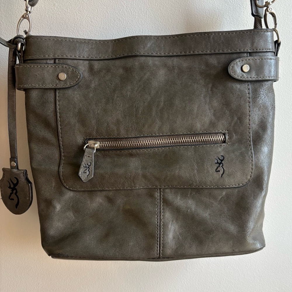 Browning Catrina Crossbody Concealed Carry Handbag in charcoal faux leather